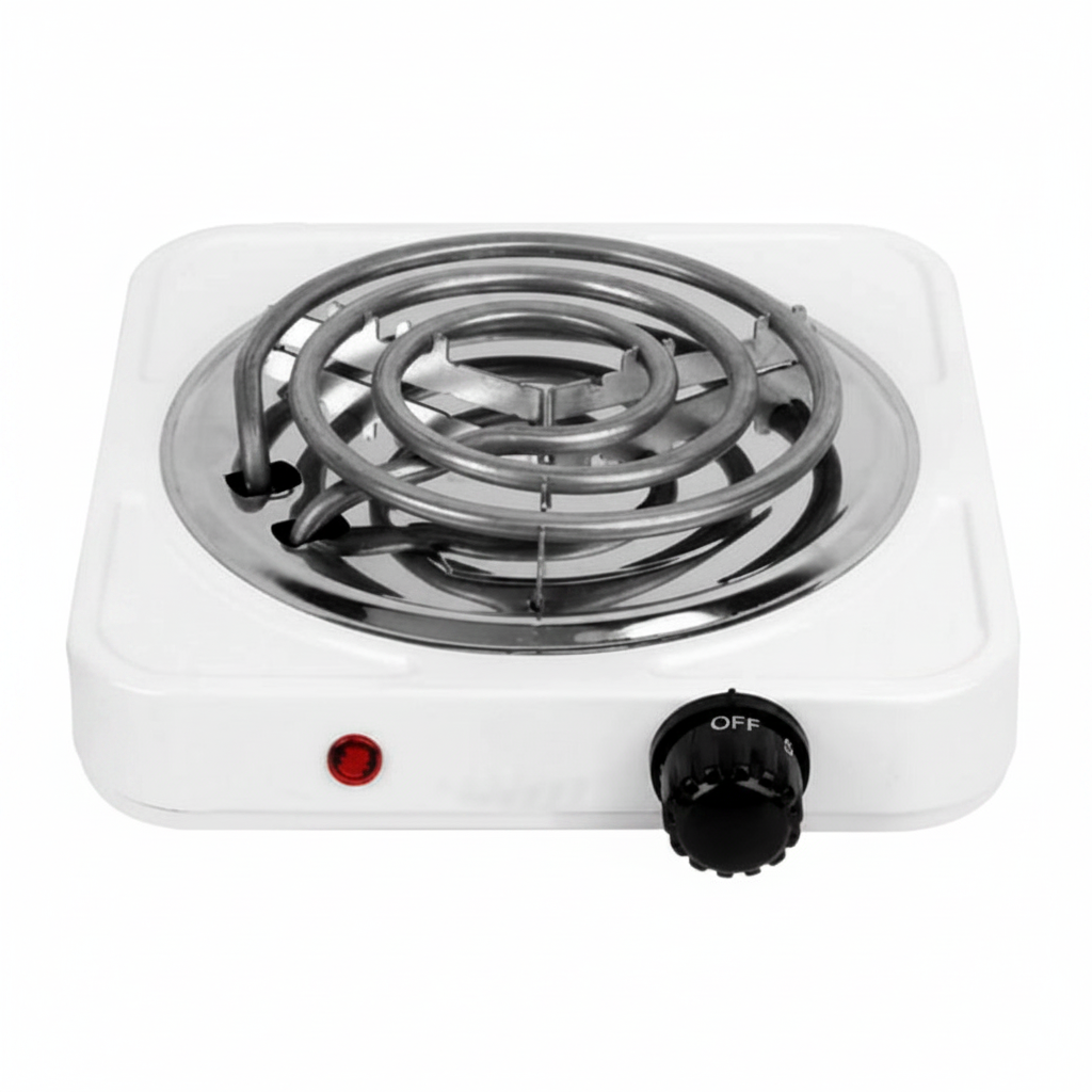 1000W Electric Hot Plate Cooktop - Single Burner with Spiral Coil