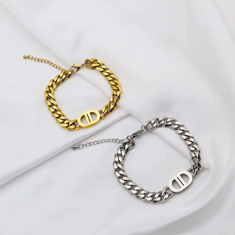 Cuban Link Chain Bracelet – Stainless Steel, Waterproof & Non-Tarnish