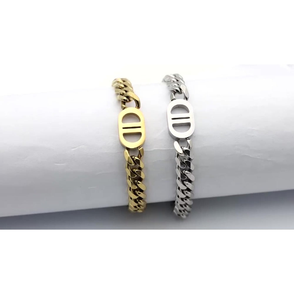 Cuban Link Chain Bracelet – Stainless Steel, Waterproof & Non-Tarnish