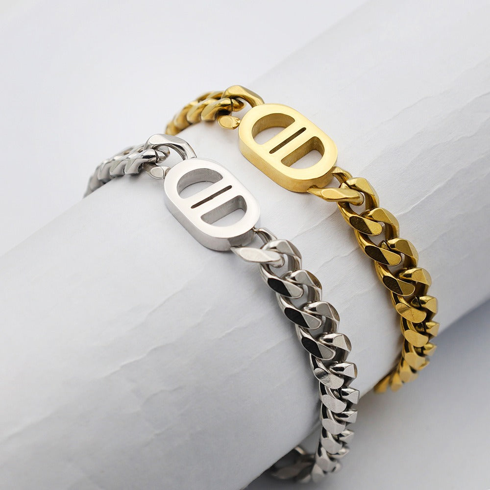 Cuban Link Chain Bracelet – Stainless Steel, Waterproof & Non-Tarnish