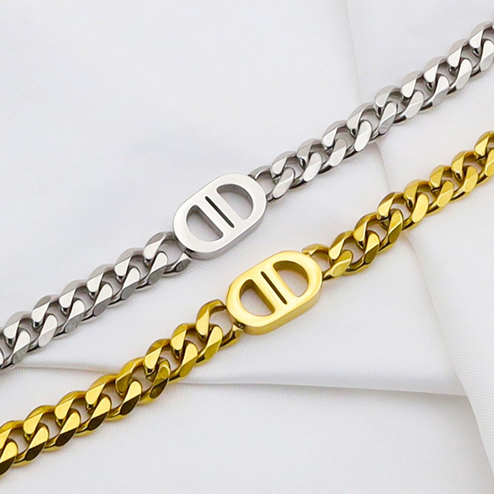 Cuban Link Chain Bracelet – Stainless Steel, Waterproof & Non-Tarnish