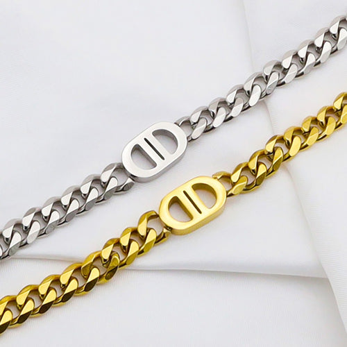 Cuban Link Chain Bracelet – Stainless Steel, Waterproof & Non-Tarnish