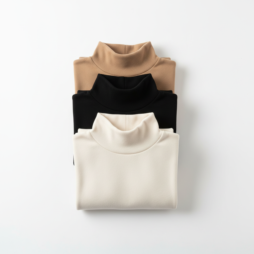 Pack of 3 High Neck Tops Flat Lay